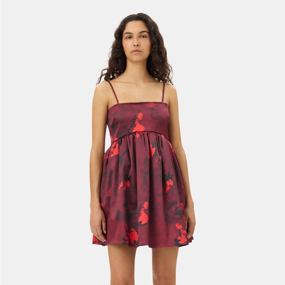 Ganni Dress 

Red Floral Print Satin Strap Mini Dress

New With Tags | Large